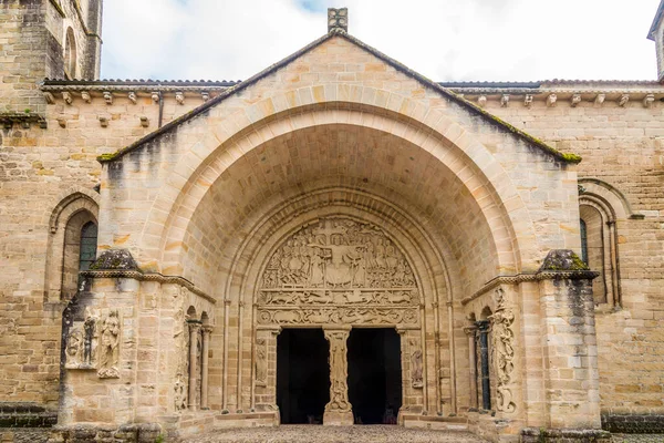 Vista Portal Decorativo Iglesia Abadía San Pedro Beaulieu Sur Dordogne —  Fotos de Stock