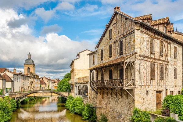 View Banks Bave River Recollets Church Saint Cere Town France — Stock Photo, Image