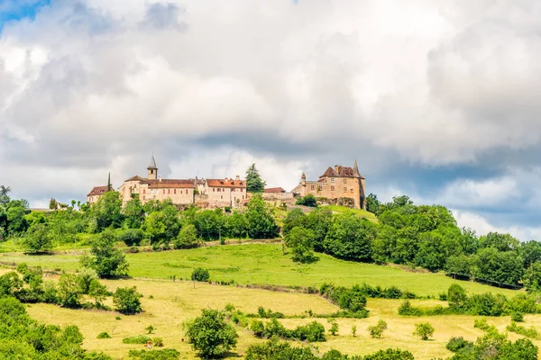 Utsikt Över Loubressac Stad Från Uppfarten Frankrike — Stockfoto