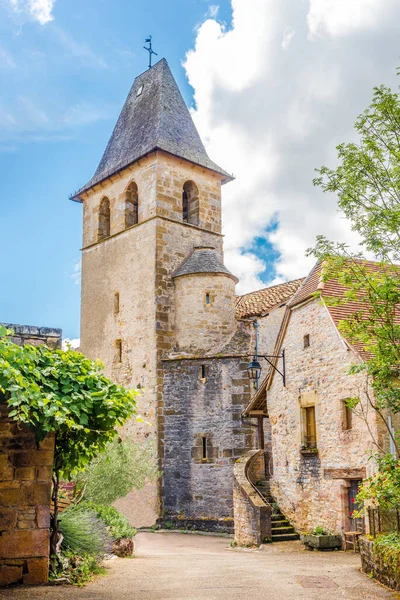 Veduta Sul Campanile Della Chiesa San Giovanni Battista Strade Loubressac — Foto Stock