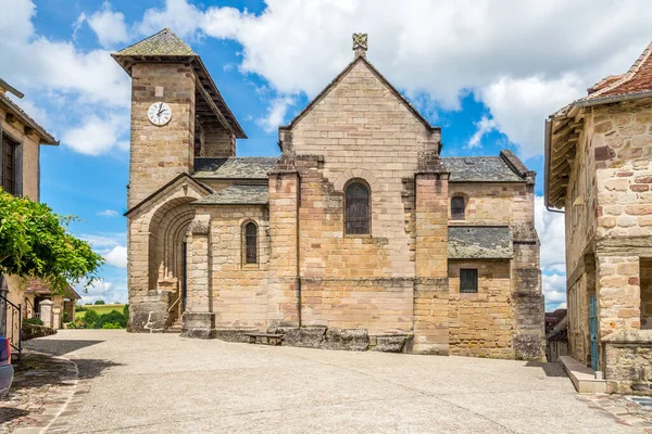 Vue Église Saint Barthélemy Dans Les Rues Curemonte France — Photo