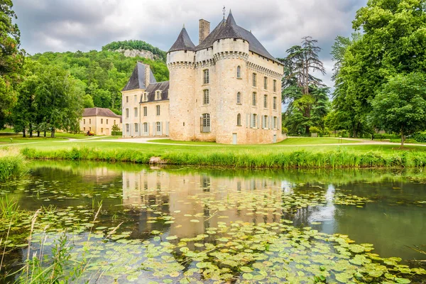 Προβολή Στο Κάστρο Campagne Στην Κοιλάδα Dordogne Στη Γαλλία — Φωτογραφία Αρχείου