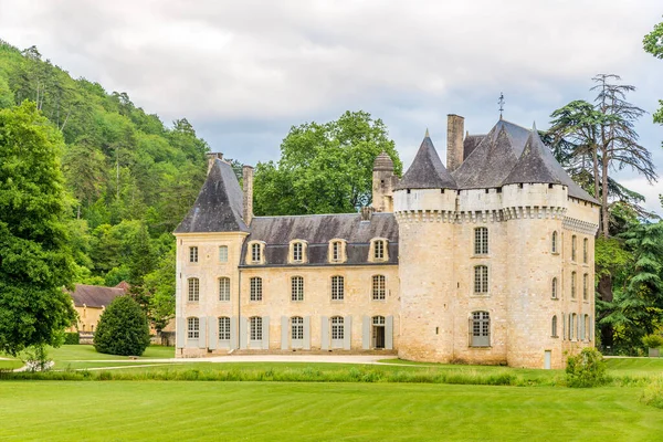 Προβολή Στο Κάστρο Campagne Στην Κοιλάδα Dordogne Στη Γαλλία — Φωτογραφία Αρχείου