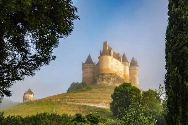 Morning Haze View Castle Bannes France — Stock Photo, Image