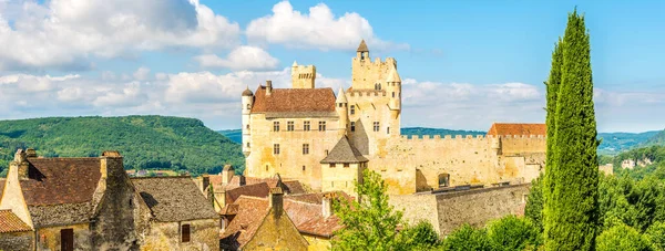 Panoramisch Uitzicht Het Kasteel Van Beynac Cazenac Gelegen Het Departement — Stockfoto