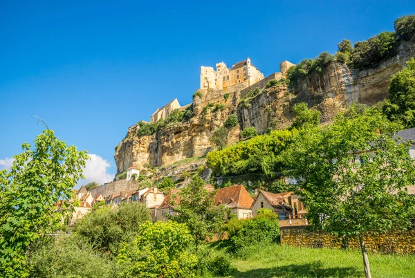 Widok Beynac Cazenac Wsi Znajduje Się Departamencie Dordogne Południowo Zachodniej — Zdjęcie stockowe