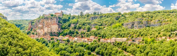 Blick Auf Die Kleinstadt Rocamadour Departement Lot Südwesten Frankreichs — Stockfoto