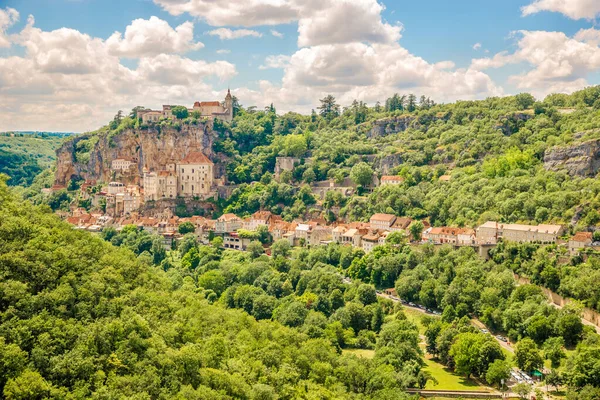 View Small Town Rocamadour Lot Department Southwestern France — Zdjęcie stockowe