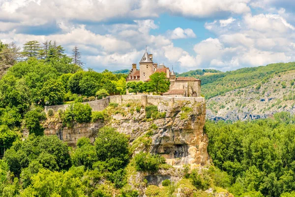 View Belcastel Castle Rock Rocamadour France — Fotografia de Stock