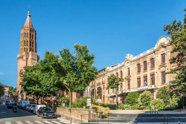 Montauban Francja Czerwca 2021 Widok Kościół Świętego Jakuba Biblioteki Budynku — Zdjęcie stockowe