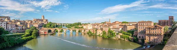 Panoramatický Výhled Město Albi Řekou Tarn Starým Mostem Francii — Stock fotografie