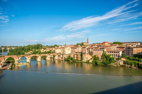 Vista Ciudad Albi Con Río Tarn Puente Viejo Francia — Foto de Stock