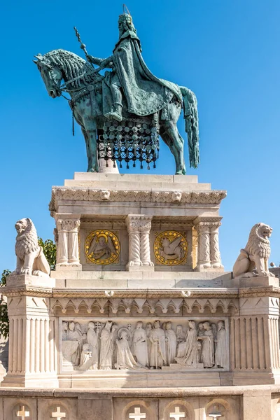 Budapest Hungary August 2021 View Saint Stephen Statue Budapest Budapest — Stock Photo, Image