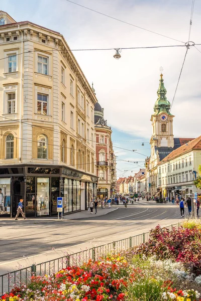 Graz Austria September 2021 Streets Graz Graz Capital City Austrian — Stock Photo, Image