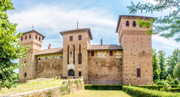 Blick Auf Das Schloss Visconteo Den Straßen Von Cherasco Italien — Stockfoto