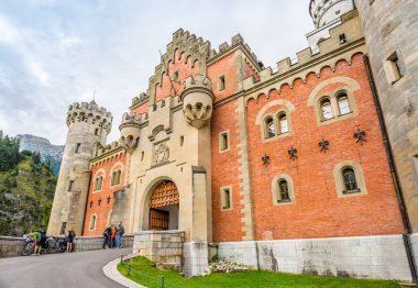 View at the gate to Neuschwanstein castle. clipart
