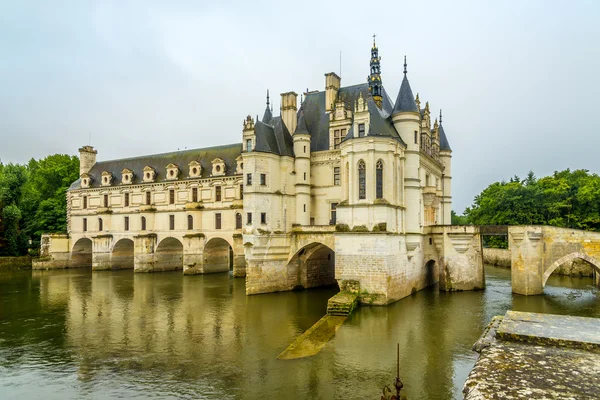 The chateau Chenonceau, on the river Cher — Stock Photo, Image