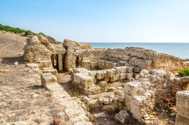 Ruins of ancient Tharros in Sardinia clipart