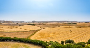 Su Nuarxi nuraghe Sardunya panoramik görünümü