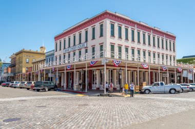 Buildings in Old Sacramento town clipart
