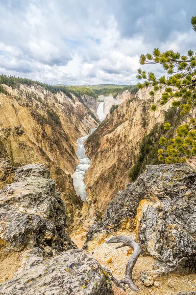 Yellowstone falls in National Park — 图库照片