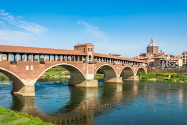 Bridge over Ticino river in Pavia clipart