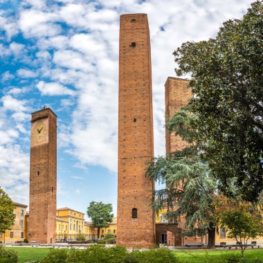Old Towers at Da Vinci square in Pavia clipart