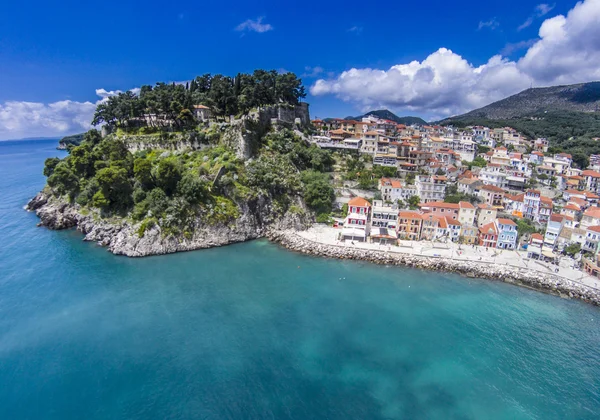 Letecká fotografie Parga Řecko — Stock fotografie