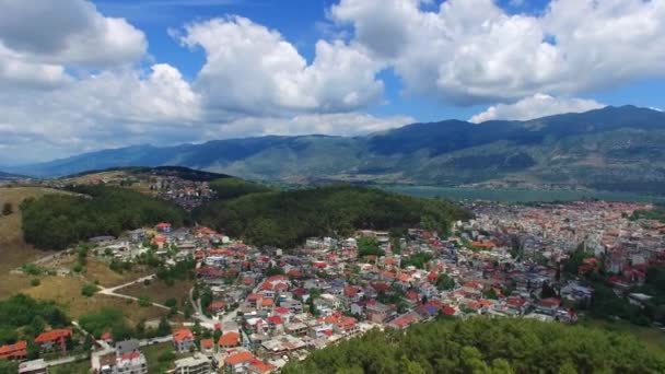 Aerial panorama from ioannina city — Stock Video