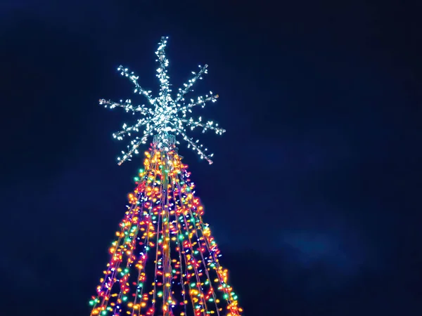 Sidney Vancouver Island Canadá Decorado Com Luzes Festivas Durante Natal — Fotografia de Stock