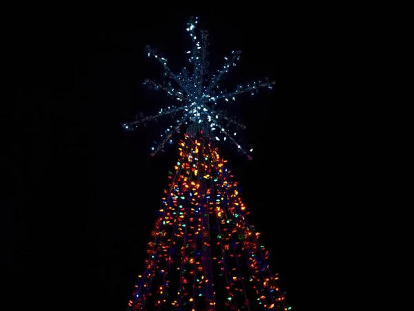 Sidney Vancouver Island Canadá Decorado Com Luzes Festivas Durante Natal — Fotografia de Stock