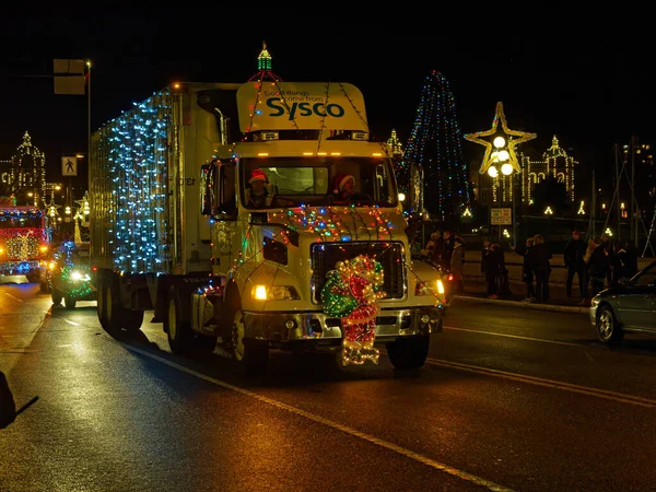 Victoria Canadá Diciembre 2017 Truck Light Parade Celebración Anual Navidad — Foto de Stock