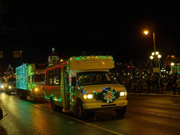 Victoria Kanada Grudzień 2017 Truck Light Parade Coroczne Obchody Bożego — Zdjęcie stockowe