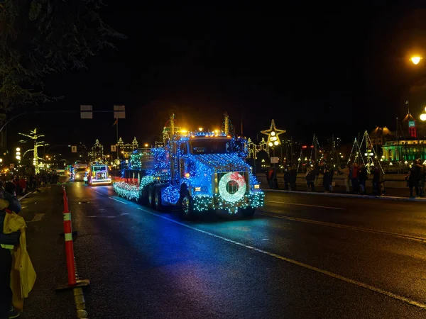 Victoria Canada December 2017 Lastbilsparad Årlig Firande Jul Anordnas Island — Stockfoto