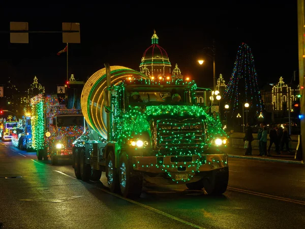Victoria Canadá Diciembre 2017 Truck Light Parade Celebración Anual Navidad — Foto de Stock