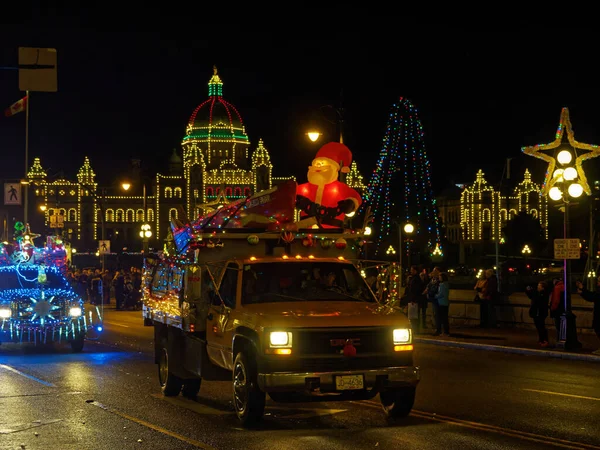 Victoria Canadá Diciembre 2017 Truck Light Parade Celebración Anual Navidad — Foto de Stock