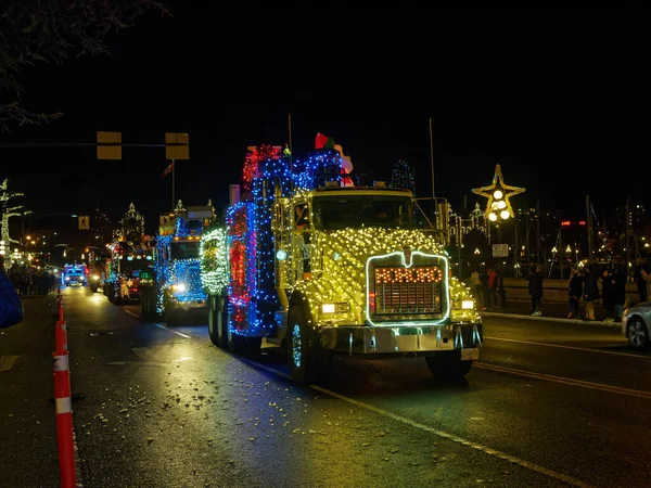 Victoria Canada December 2017 Truck Light Parade Annual Celebration Christmas — Stock Photo, Image