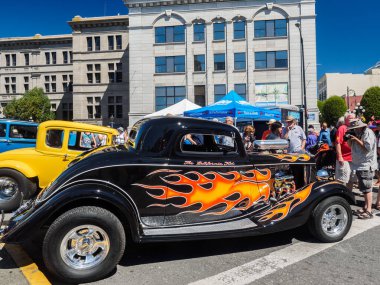 Victoria BC, Kanada - 24 Temmuz 2016. Kuzeybatı Deuce Days, Victoria BC 'deki son antika koleksiyoncu araba etkinliği, Covid-19 salgını nedeniyle ertelendi ve kalıcı olarak iptal edildi.