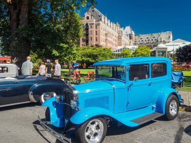 Victoria BC, Kanada - 24 Temmuz 2016. Kuzeybatı Deuce Days, Victoria BC 'deki son antika koleksiyoncu araba etkinliği, Covid-19 salgını nedeniyle ertelendi ve kalıcı olarak iptal edildi.
