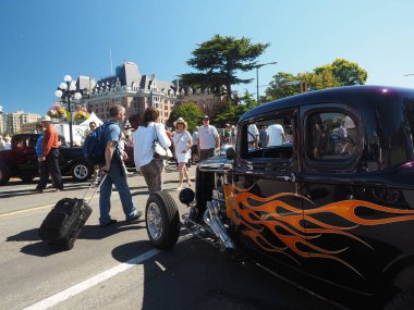 Victoria BC, Kanada - 24 Temmuz 2016. Kuzeybatı Deuce Days, Victoria BC 'deki son antika koleksiyoncu araba etkinliği, Covid-19 salgını nedeniyle ertelendi ve kalıcı olarak iptal edildi.