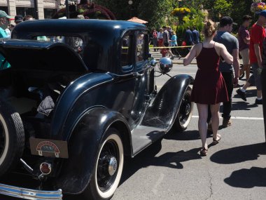 Victoria BC, Kanada - 24 Temmuz 2016. Kuzeybatı Deuce Days, Victoria BC 'deki son antika koleksiyoncu araba etkinliği, Covid-19 salgını nedeniyle ertelendi ve kalıcı olarak iptal edildi.