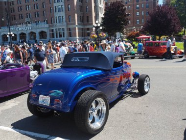 Victoria BC, Kanada - 24 Temmuz 2016. Kuzeybatı Deuce Days, Victoria BC 'deki son antika koleksiyoncu araba etkinliği, Covid-19 salgını nedeniyle ertelendi ve kalıcı olarak iptal edildi.