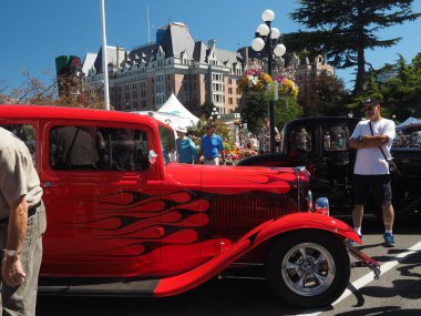 Victoria BC, Kanada - 24 Temmuz 2016. Kuzeybatı Deuce Days, Victoria BC 'deki son antika koleksiyoncu araba etkinliği, Covid-19 salgını nedeniyle ertelendi ve kalıcı olarak iptal edildi.