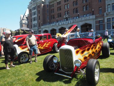 Victoria BC, Kanada - 24 Temmuz 2016. Kuzeybatı Deuce Days, Victoria BC 'deki son antika koleksiyoncu araba etkinliği, Covid-19 salgını nedeniyle ertelendi ve kalıcı olarak iptal edildi.