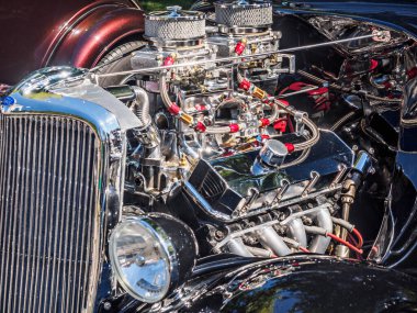 Victoria BC, Kanada - 24 Temmuz 2016. Kuzeybatı Deuce Days, Victoria BC 'deki son antika koleksiyoncu araba etkinliği, Covid-19 salgını nedeniyle ertelendi ve kalıcı olarak iptal edildi.