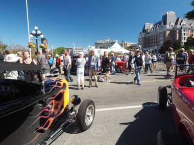 Victoria BC, Kanada - 24 Temmuz 2016. Kuzeybatı Deuce Days, Victoria BC 'deki son antika koleksiyoncu araba etkinliği, Covid-19 salgını nedeniyle ertelendi ve kalıcı olarak iptal edildi.