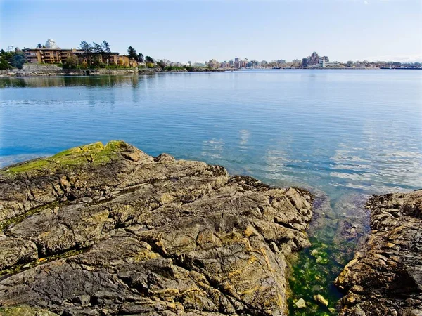 Seaside Promenad West Bat Område Victoria Songhees Grannskapet — Stockfoto