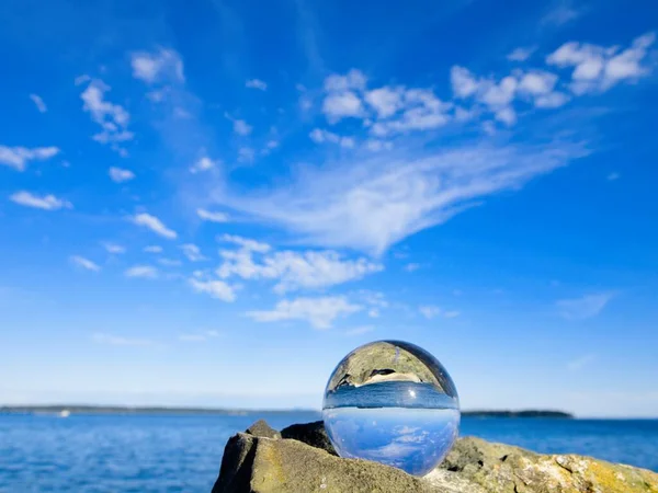 Costa Rochosa Espetacular Sidney Com Céus Bonitos Reflete Bola Lente — Fotografia de Stock