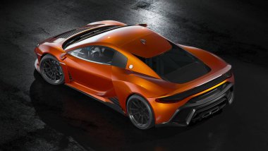 Markasız, jenerik konsept bir arabanın 3 boyutlu çizimi