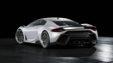 Markasız, jenerik konsept bir arabanın 3 boyutlu çizimi